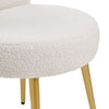 Dressing Table Stool Linen/Faux Fur Makeup Vanity Seat Chair Metal Legs Pouffe