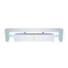 Large 200CM TV Unit High Gloss White Front - RGB LED Lights- TV Stand Cabinet