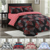 4 Piece Polycotton Duvet Cover Bed Set With Matching Pillow Cases & Fitted Sheet