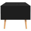 Black Scandinavian Coffee Table Modern Side End Shelf Storage Open Drawer Unit