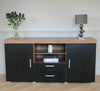 Large 2 Door 2 Drawer Sideboard Black White Grey Cupboard TV Cabinet Furniture