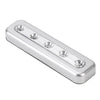 4 X Silver Push Lights Strip Sticker Battery Lamp Closet Cupboard Lighting