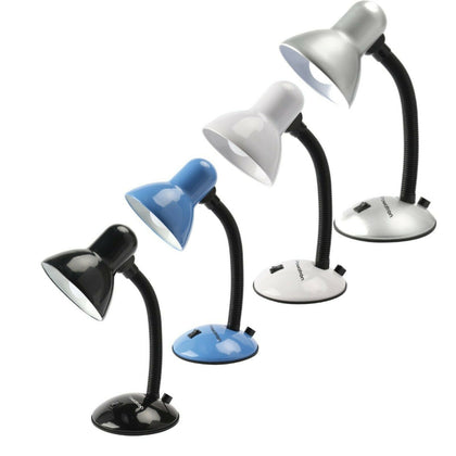 Flexi Flexible Neck Table Desk Lamp Home Bed Side Night Reading Light With Bulb