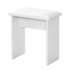 White Dressing Table w/ LED Bulb Lighting 2 Drawers Upholstered Stool Bedroom