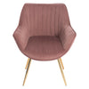 2Pcs Blush Pink Velvet Scallop Shell Accent Dining Chairs Dressing Vanity Chair
