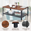 2-Tier Wooden Coffee Table Retro Industrial Style Side Desk Living Room Shelf