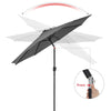 Mondeer 2.7M/3M Garden Parasol Tilt Sun Shade Umbrella 32 LED Light Hand Crank