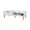 Modern Minimalism Storage Coffee Table Wooden Living Reception Room w/ Drawer
