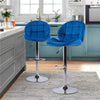 2x Adjustable Breakfast Bar Stools Velvet Swivel Gas Lift Chair Kitchen Pub
