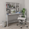 Modern Grey Computer Desk Shelves Shelf Storage Space Saving Writing Table Study