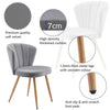 2pcs Dining Chair Velvet Fabric Armchair Shell Stitched Back Living Room Bedroom