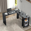L-Shaped Home Office Desk Corner Computer Desk Black/White for Home Study Work
