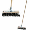 Sweeping Brush Broom Wooden Handle Soft Stiff Head PVC Sweeper Garden Outdoor