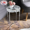 Silver Crystal Mirrored Tray Table Removable Top Living Room Bedroom Decor