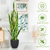 93cm Fake Sansevieria Artificial Snake Plant with Plastic Pot Faux House Plant
