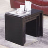 Nest of 3 Tables Coffee Table Nested Tea Lamp Side Living Room Furniture Black