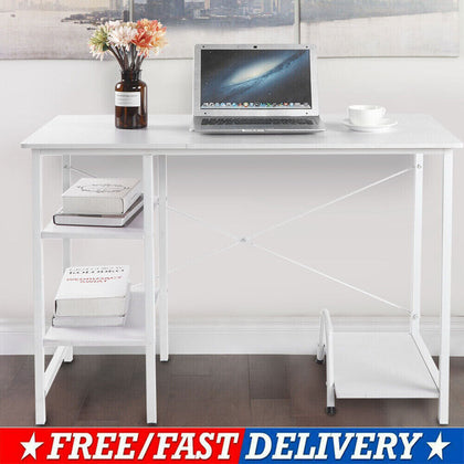 Modern Computer Desk Study Table Office Desk with 2 Shelves for Home Office UK