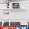 Modern Computer Desk Study Table Office Desk with 2 Shelves for Home Office UK