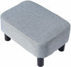 Rectangular Stool Linen Fabric Footstool Foot Rest Stool Pouffe Seat Stool