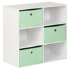 Hartleys White 6 Cube Kids Toy/Games Book Shelf Bedroom Storage Unit & 3 Drawers