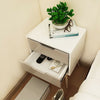 x1 Chic White grey Bedside Table Cabinet 2 Drawers Wood Leg Bedroom Furniture