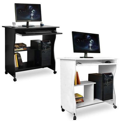 White Black Computer Desk Small Laptop Pc Study Table Home Office Wooden Desk