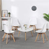 Dining Chairs Set of 4 Soft Padded Seat Tulip Chairs Wooden Legs Kitchen White