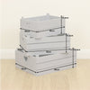 Set of Grey Wooden Slatted Apple Crates 3 x Home Storage/Display Hamper Boxes