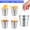 6 x Mini Serving Tinplate Buckets Kitchen Bucket for Chips, Food, Storage Pots