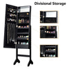 18 LEDs Jewelry Cabinet Floor Standing Storage Organizer w/Mirror Adjustable