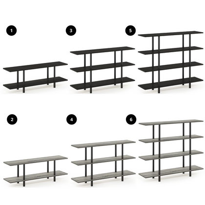 Furinno Turn-N-Tube 2/3/4-Tier Multipurpose Wide Display Shelf