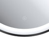 Black Round LED Bathroom Mirror with Touch Sensor Wall Mounted Demister Anti-fog