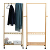 Bamboo clothes rail storage hanging display rack wardrobe shoe Organizer unit