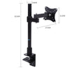 13-27" inch Single Arm Monitor LED LCD Screen VESA Bracket Stand Desk Mount