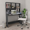 Modern Grey Writing Table Shelves Office Shelf Book File Storage Computer Desk