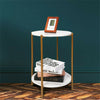Marble Gold Round Coffee Table Accent Table Sofa Side Table Living Room Storage