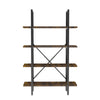 Industrial Bookcase Rustic Shelf Unit Metal Storage Display Cabinet Wood Shelves