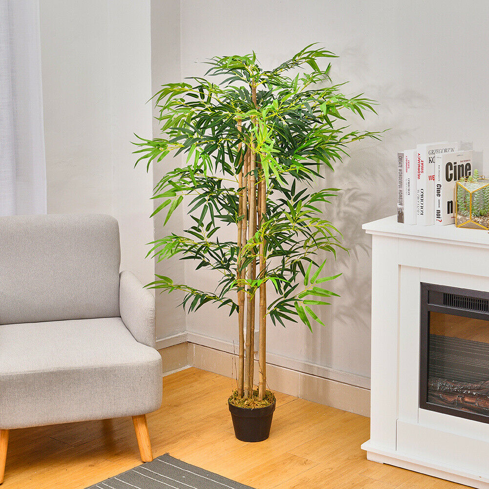 5FT Tall Large Artificial Bamboo Tree in Pots Indoor Plant Outdoor Garden Decor