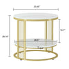 Elegant Faux Marble Coffee Table Console Room Corner Side End Table Laptop Desk