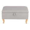 Rectangle Fabric Ottoman Storage Chest Padded Footstool Pouffe Chair Bench Trunk