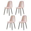 4Pcs Argyle Velvet Dining Chairs Metal Leg Side Chair Fabric Upholstered Kitchen