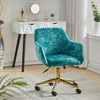 Velvet Office Chair Swivel Computer Desk Armchair Adjustable Padded Seat Home UK