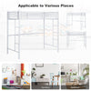 3.5FT Single Metal Loft Bed Frame High Sleeper Bunk Bed Study Desk Cabin Bed