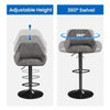 Bar Stools Set 2pcs Height Adjustable Swivel Bar Stools Bar Chair with Backrest