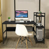 Large Computer Desk PC Table Laptop Bookshelf Corner Writing Office Shelf Unit