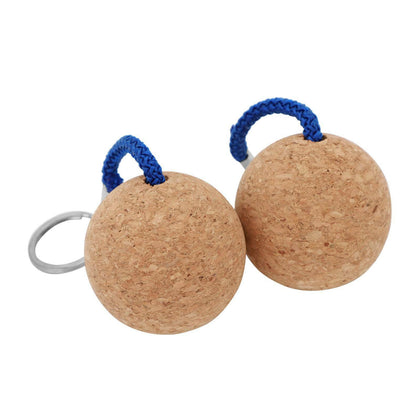 2x 50mm Floating Cork Ball Key Ring Sailing Boat Float Buoyant Rope Kayak UK
