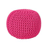 Cotton Knitted Pouffe & Footstool Round Large Chunky Ottoman Stool