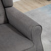 Grey Accent Armchair Retro Button Tufted Wingback Chair Vintage Wing Back Couch