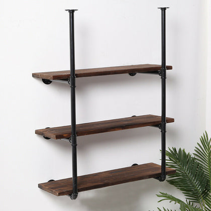 3 Tier Industrial Pipe Wall Floating Shelf Home Office Store Display Rack Unit