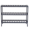 3 Tier Multifunctional Cell Grey Bamboo Shoe Rack Organizer Wooden Storage Shelf